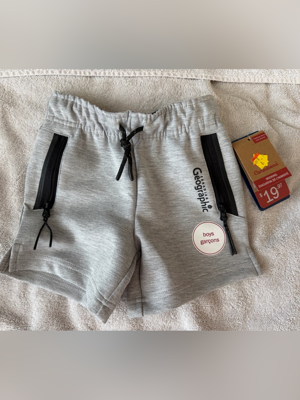 Boys heathered Gray Zip-Pocket Athletic Shorts